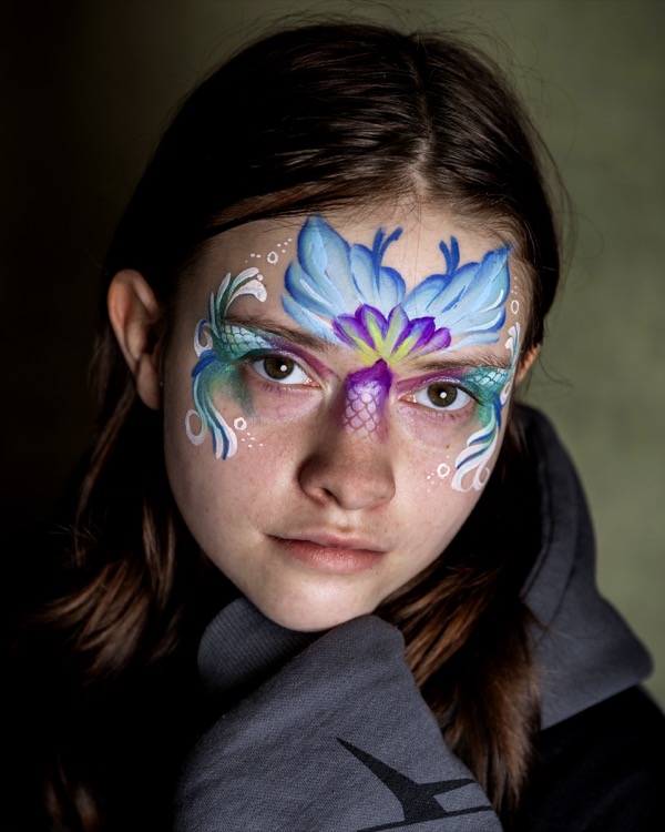 Meerjungfrau in Blau und Lila - Kinderschminken von Claudi